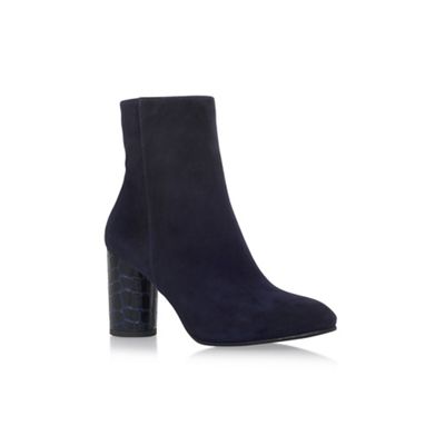Navy 'Smile' mid heel ankle boot